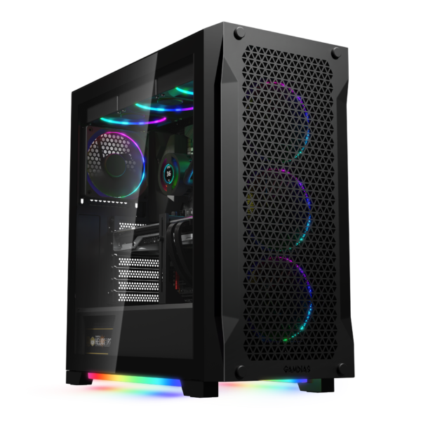 GAMDIAS ATHENA P1 MIDTOWER TG*1 / FAN*4 BLACK CASE
