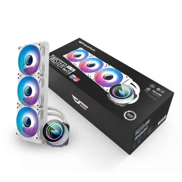 DARKFLASH TWISTER DX-360 VER2.6 360MM LIQUID CPU COOLER – WHITE