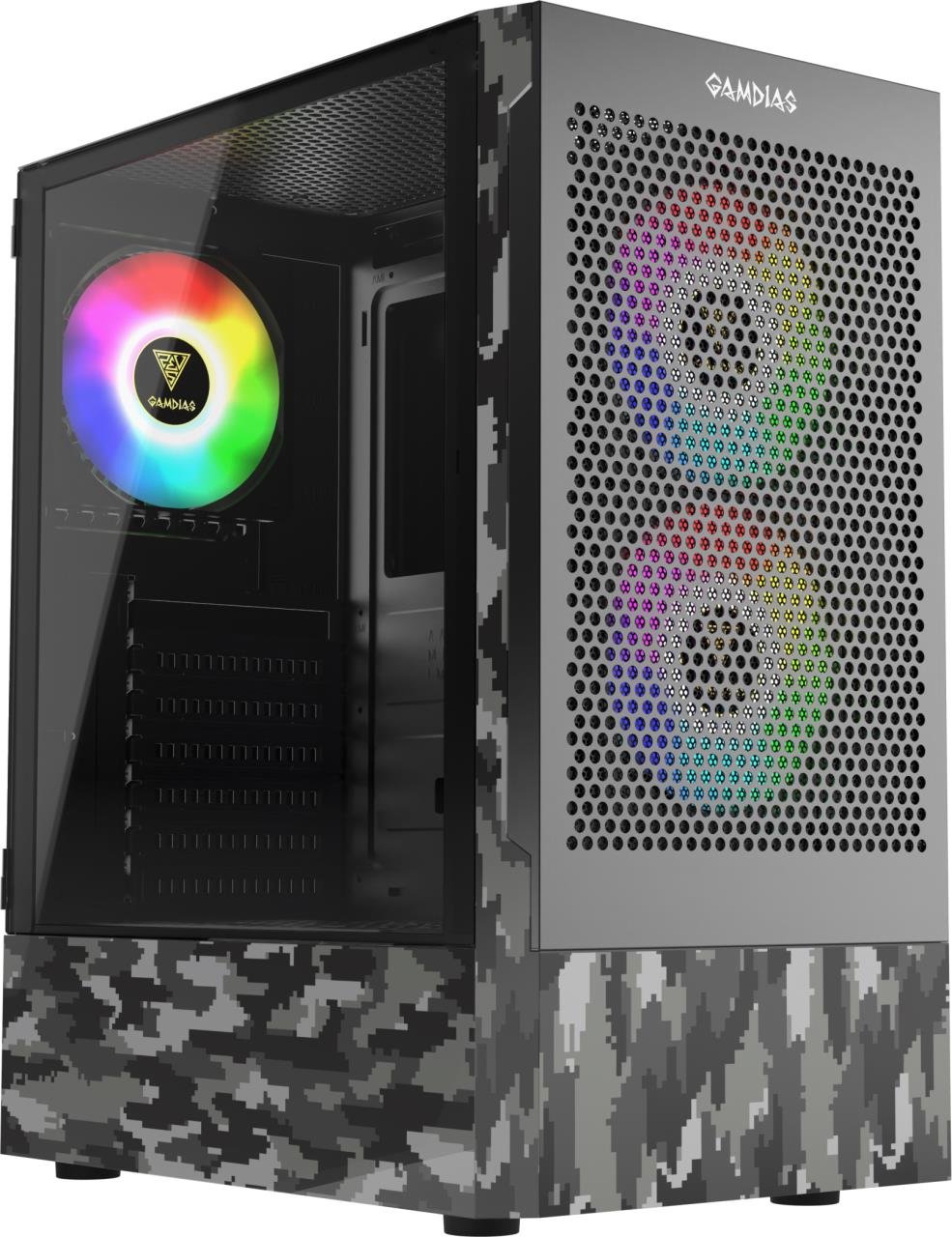 GAMDIAS TALOS E3 MESH Mid-Tower ATX Gaming CASE – PIXILLATED ARMY CAMO ...