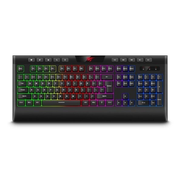 Havit KB487L RGB Multi Function Media Backlit Gaming Keyboard - Image 2