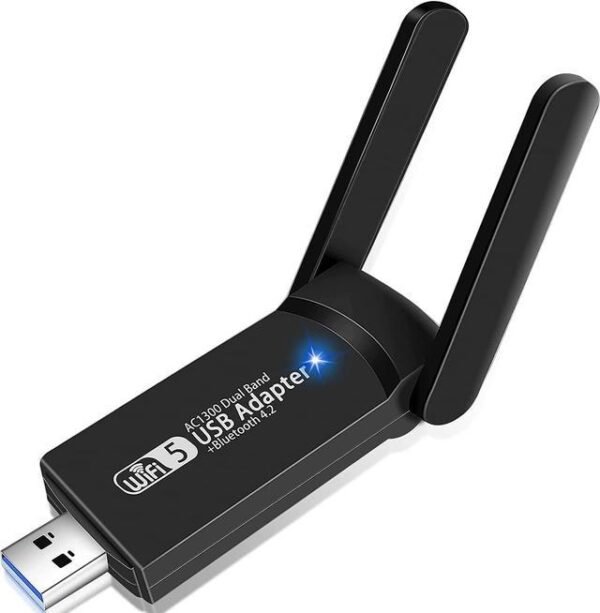 AC1200 USB Wireless Network Adapter for Desktop with Dual Band 2.4G/5G High Gain Antenna
