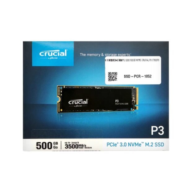 Crucial P3 500GB PCIe M.2 2280 SSD