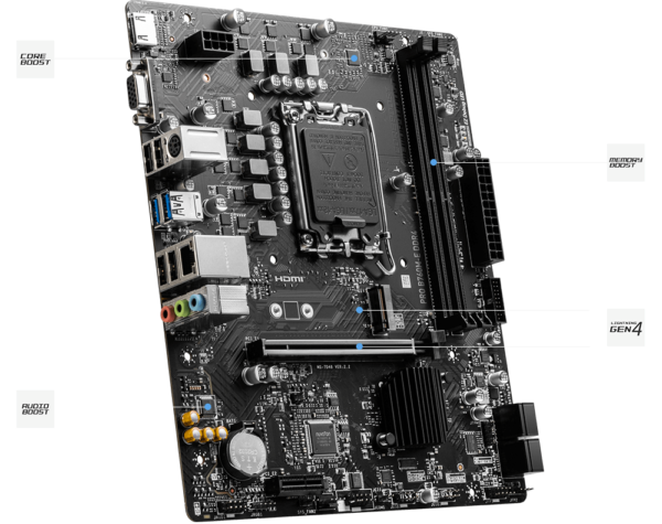 MSI PRO B760M-E DDR4 Desktop Motherboard - Image 2