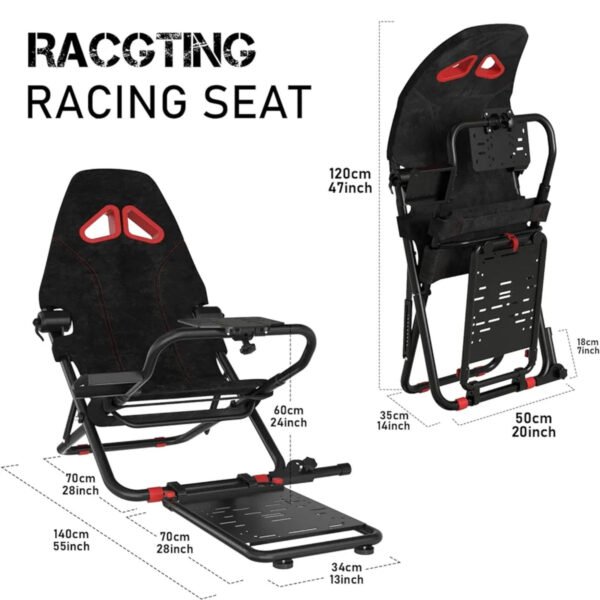 Foldable Racing Simulator Cockpit with Racing Seat for All Racing Wheels - Image 3