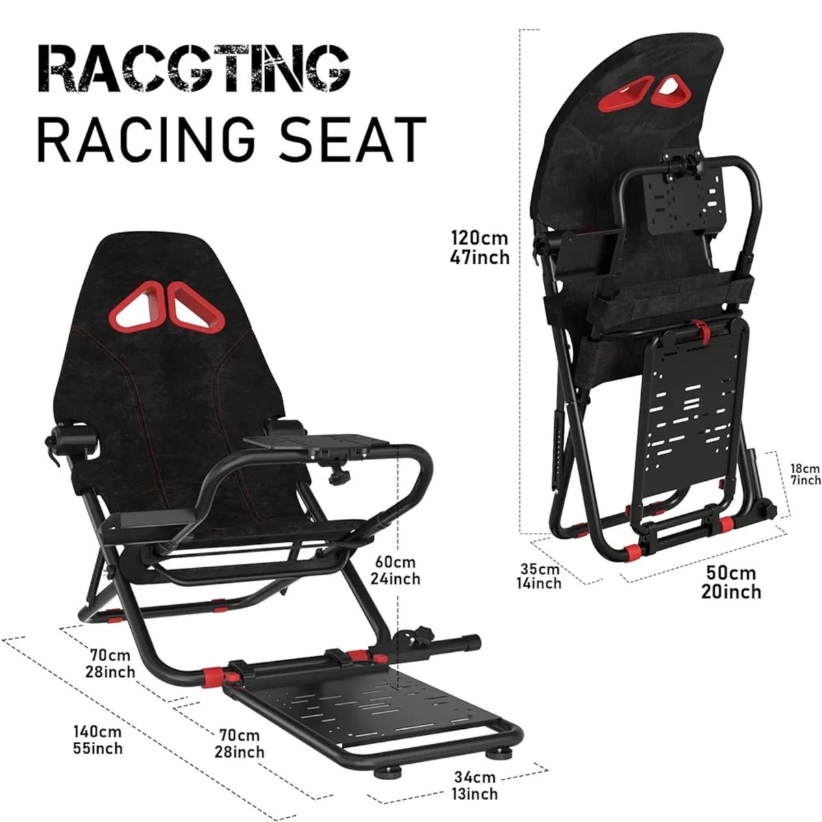 Foldable Racing Simulator Cockpit With Racing Seat For All Racing 